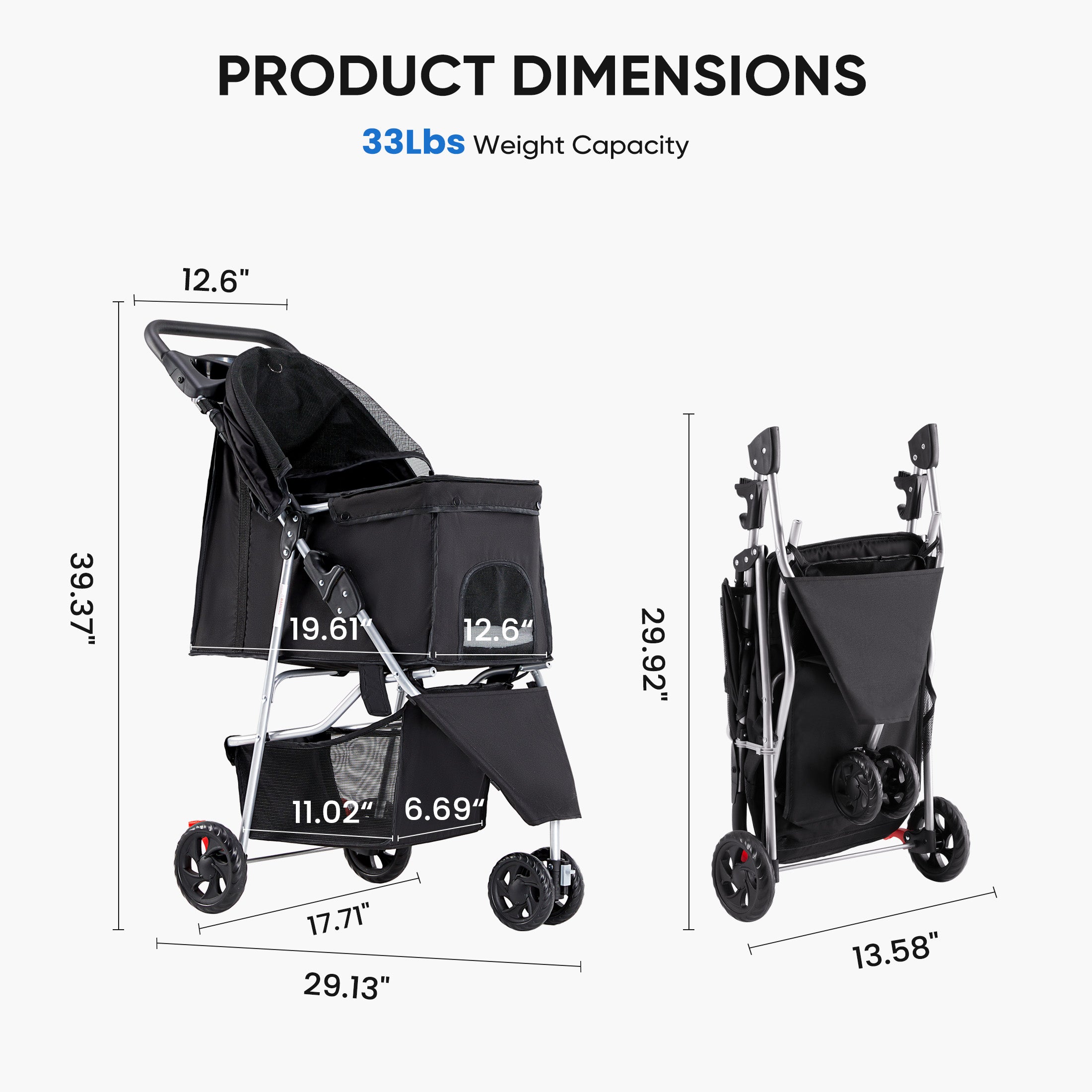 Luxury Pet Stroller Cart for Cats & Dogs — Foldable, All-Terrain, Breathable — Prime Trend Market