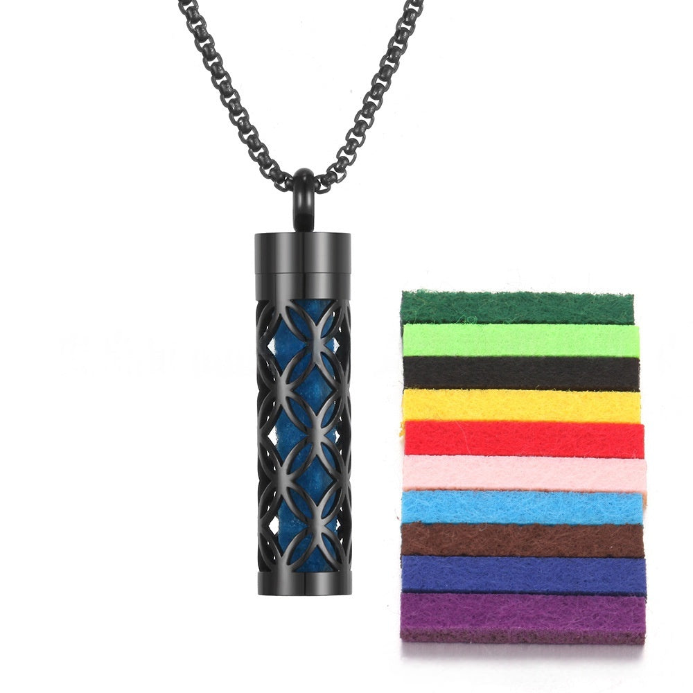 Aromatherapy Essential Oil Pendant Necklace — Titanium Steel Diffuser Locket | 16 Styles + Cotton Pads — Prime Trend Market