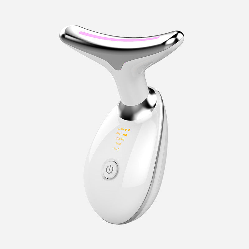 Luxury 7-Color LED EMS Face & Neck Beauty Massager — Negative Ion, Infrared, Ultrasonic Skin Rejuvenation — Eliza & Tuan