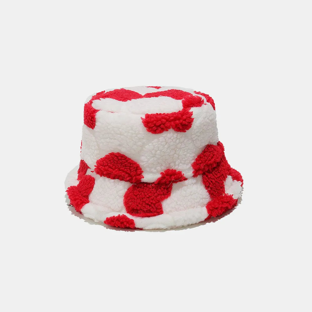 Contrast Heart Polyester Bucket Hat