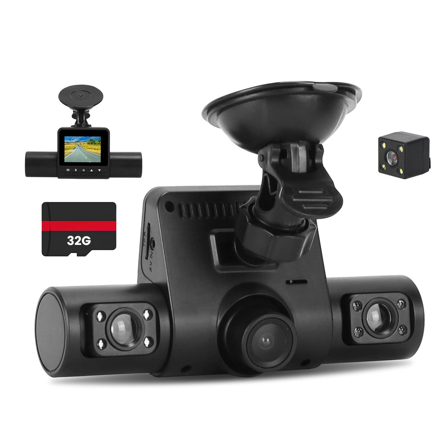 360° 4-Channel Dash Cam 1080P | IR Night Vision | Motion Detection | 32G MMC Included — Prime Trend Market