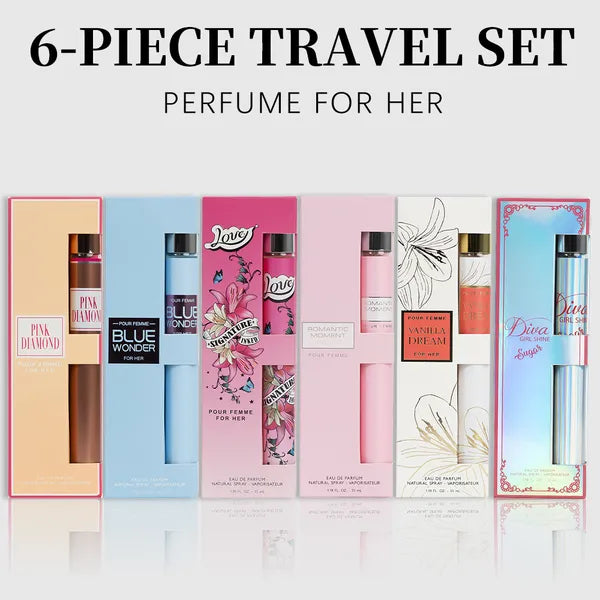6pcs Women's Eau de Parfum Travel Set — 6 Unique Holiday Scents | Long-Lasting Fragrance | 1.18 fl oz Each — Prime Trend Market