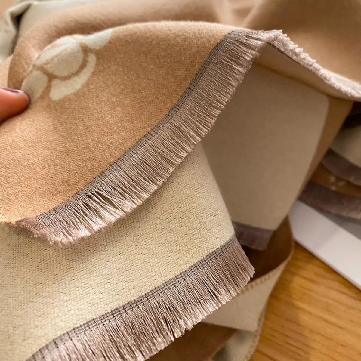 Cotton Raw-Hem Scarf