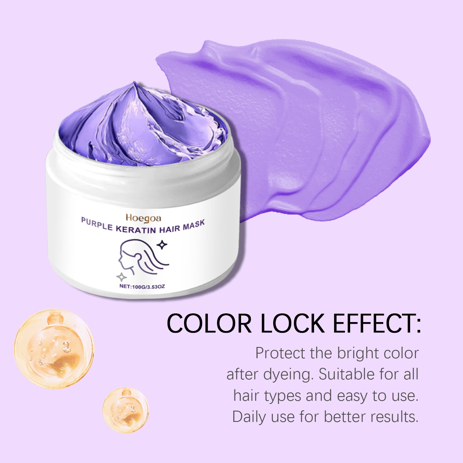 Hoegoa Keratin Purple Hair Mask — Nourishing & Moisturizing for Dry, Frizzy Hair — Prime Trend Market