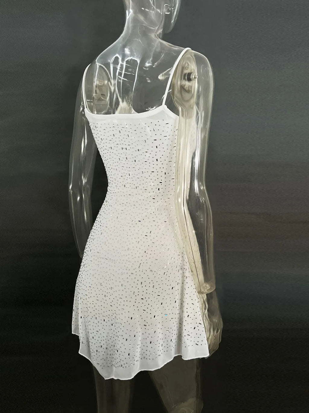 Rhinestone-Detail Mini Cami Dress
