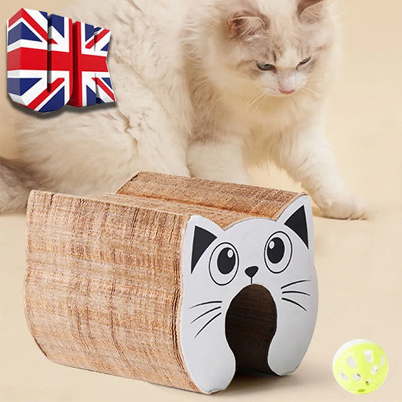 PawKurl Accordion Cat Scratcher Toy – 3-in-1 Honeycomb Scratcher, Bell Ball Track & Cat Bed — Prime Trend Market