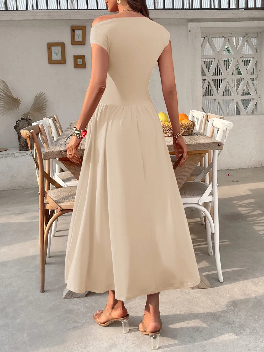 Single-Shoulder Dress with Pockets