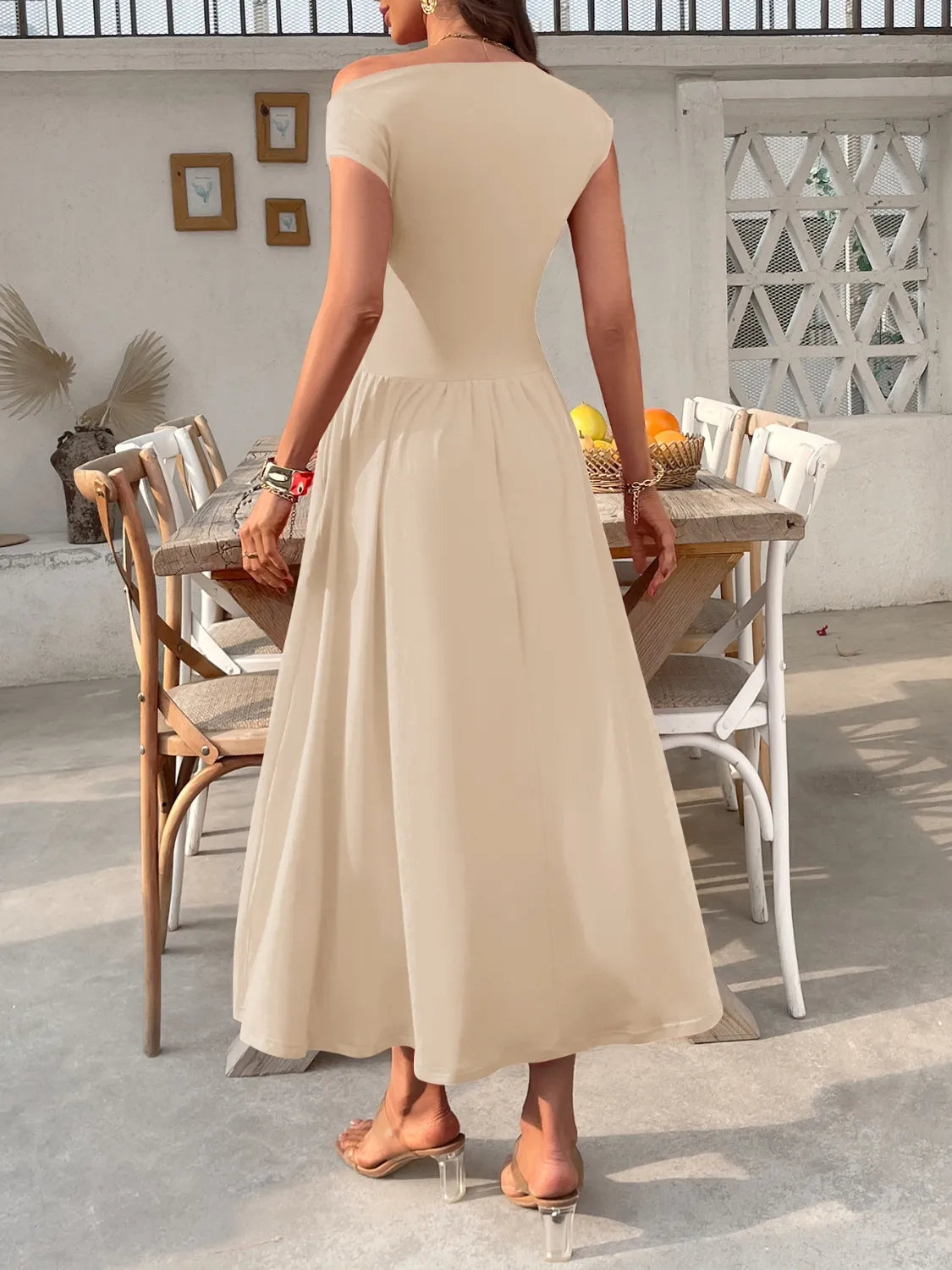 Single-Shoulder Dress with Pockets