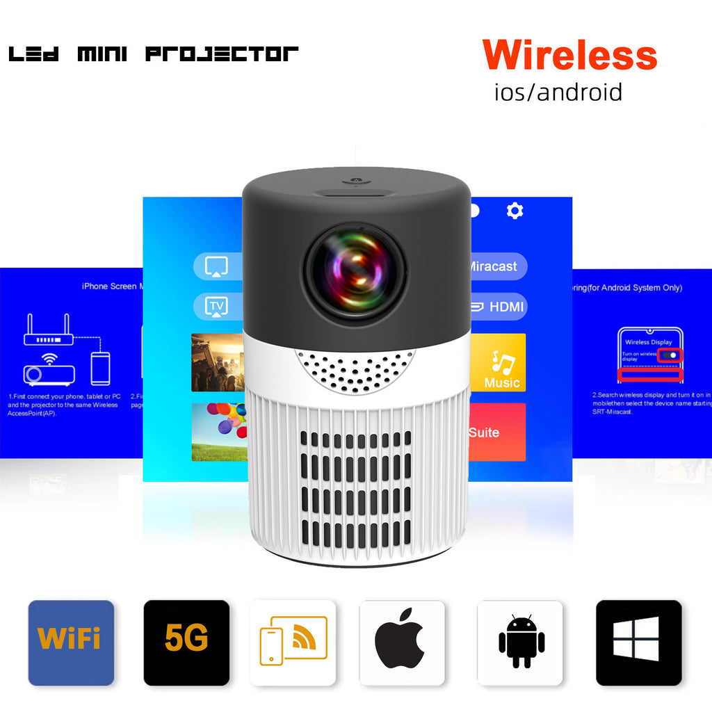 JHT400 Smart Mini Projector — WiFi Wireless, 30,000Hr LED, HDMI, Home & Travel — Prime Trend Market