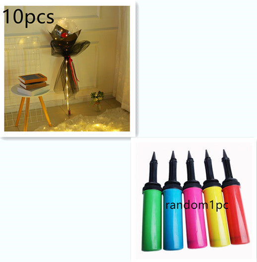 LED Luminous Balloon Rose Bouquet | Transparent Bobo Ball | Light-Up Flower Gift — Prime Trend Market