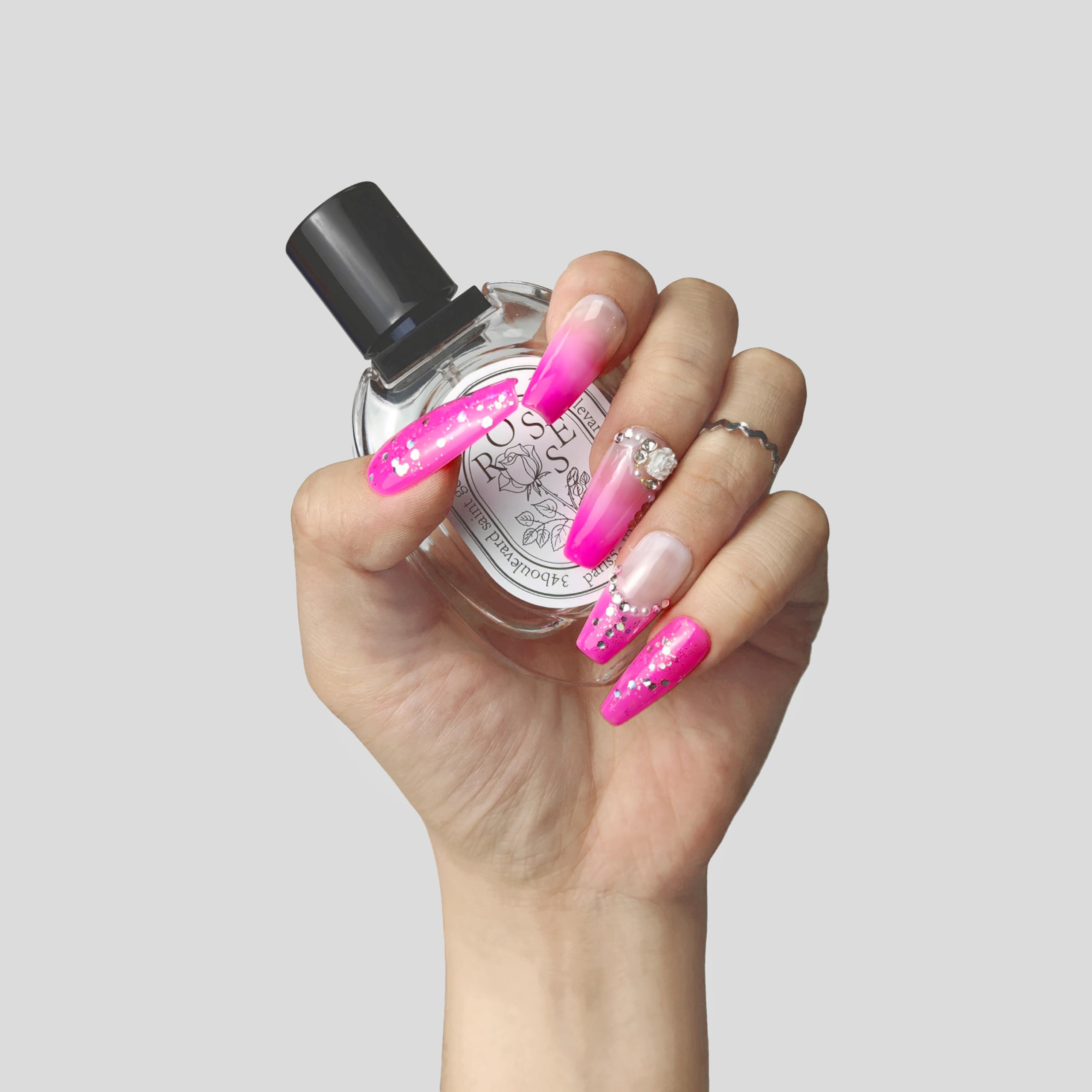 Blush Elegance Press On Nails Gift Set – Short PMMA Acrylic, Reusable, S/M/L with Box — Prime Trend Market