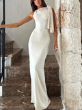 Sleeveless Tie-Shoulder Maxi Dress