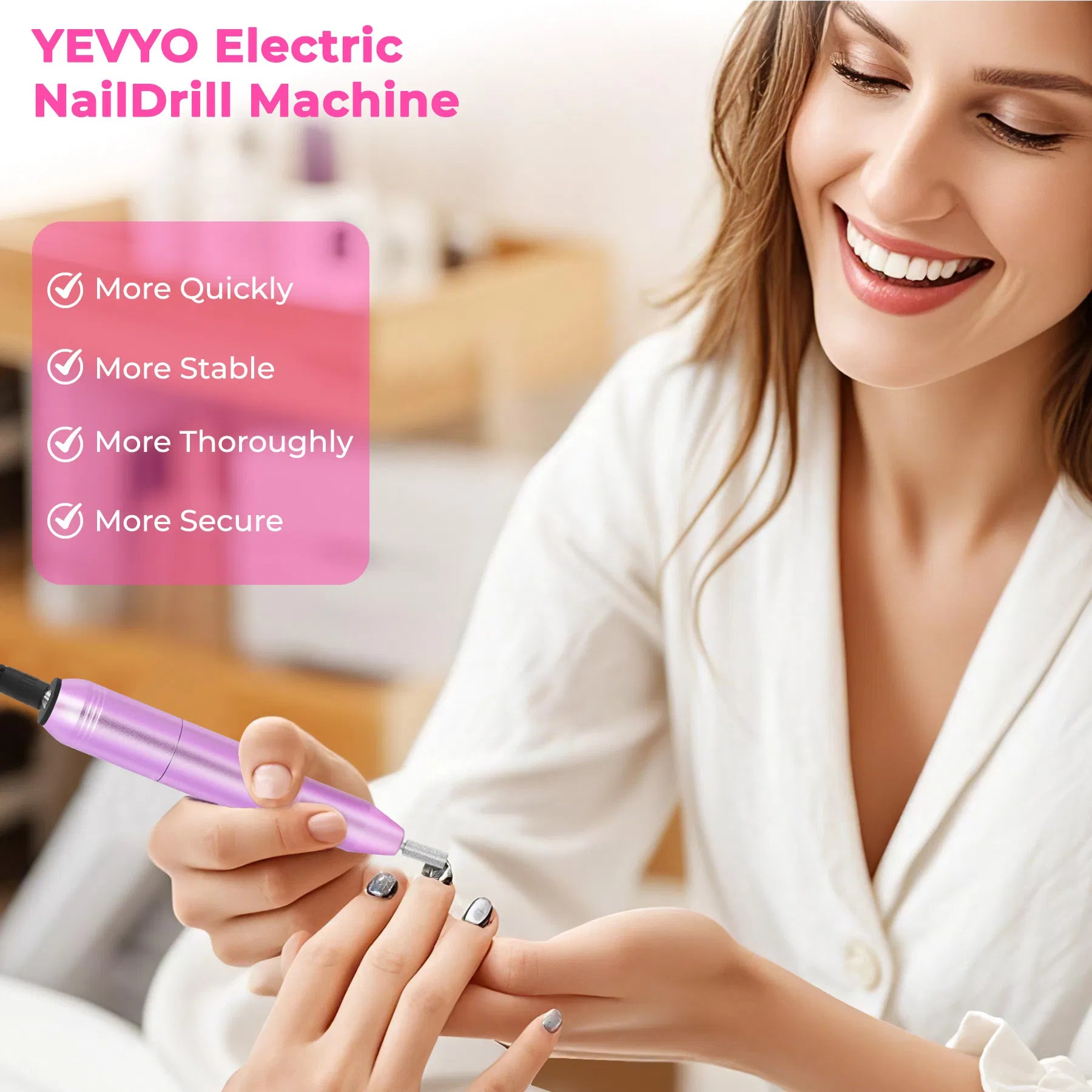 Rose Gold Electric Nail Drill – Professional Nail File Kit with Drill Bits & Sanding Bands | Acrylic & Gel Nails — Prime Trend Market