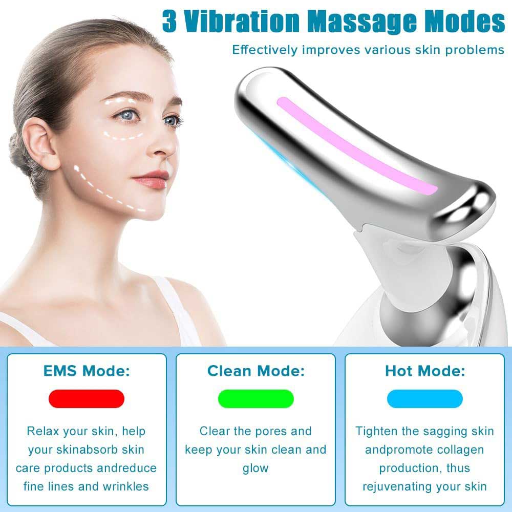 Luxury 3-Mode LED Face & Neck Sculpting Massager — EMS, Heat & Color Light for Double Chin & Jawline — Eliza & Tuan