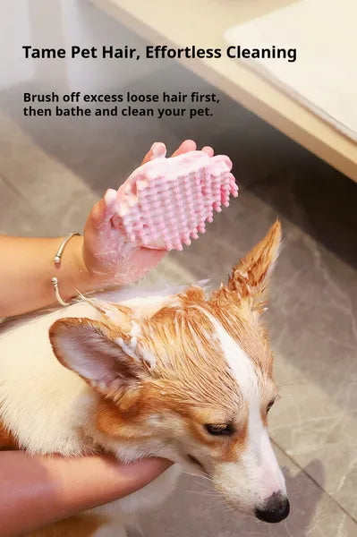 Pet Bath Massage Brush — Soothing Rubber Grooming Comb for Dogs & Cats — Prime Trend Market