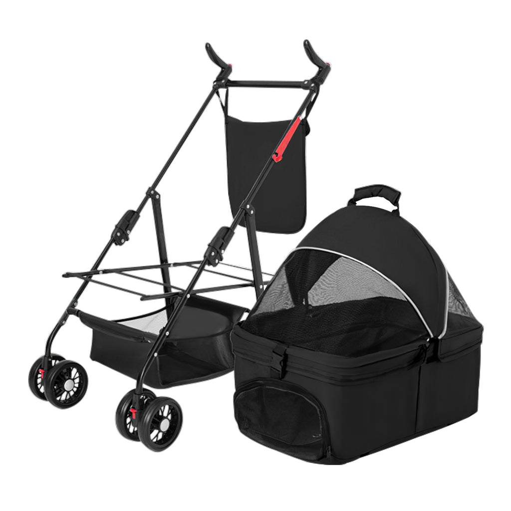 Premium 4-Wheel Foldable Pet Stroller — Travel Jogger with Removable Carrier & Storage — Prime Trend Market