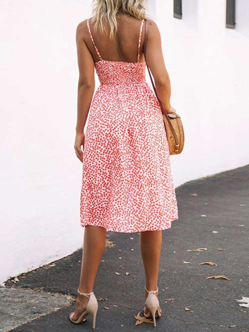 Sweetheart Tie-Front Cutout Cami Dress
