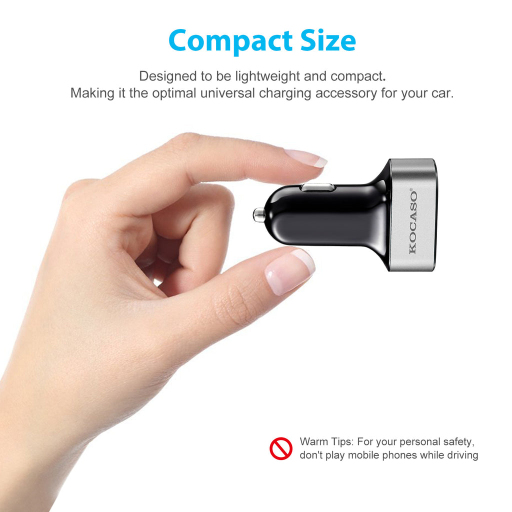 3-Port USB Car Charger 30W — Fast Charge iPhone 16, 15, 14 & More — Eliza & Tuan