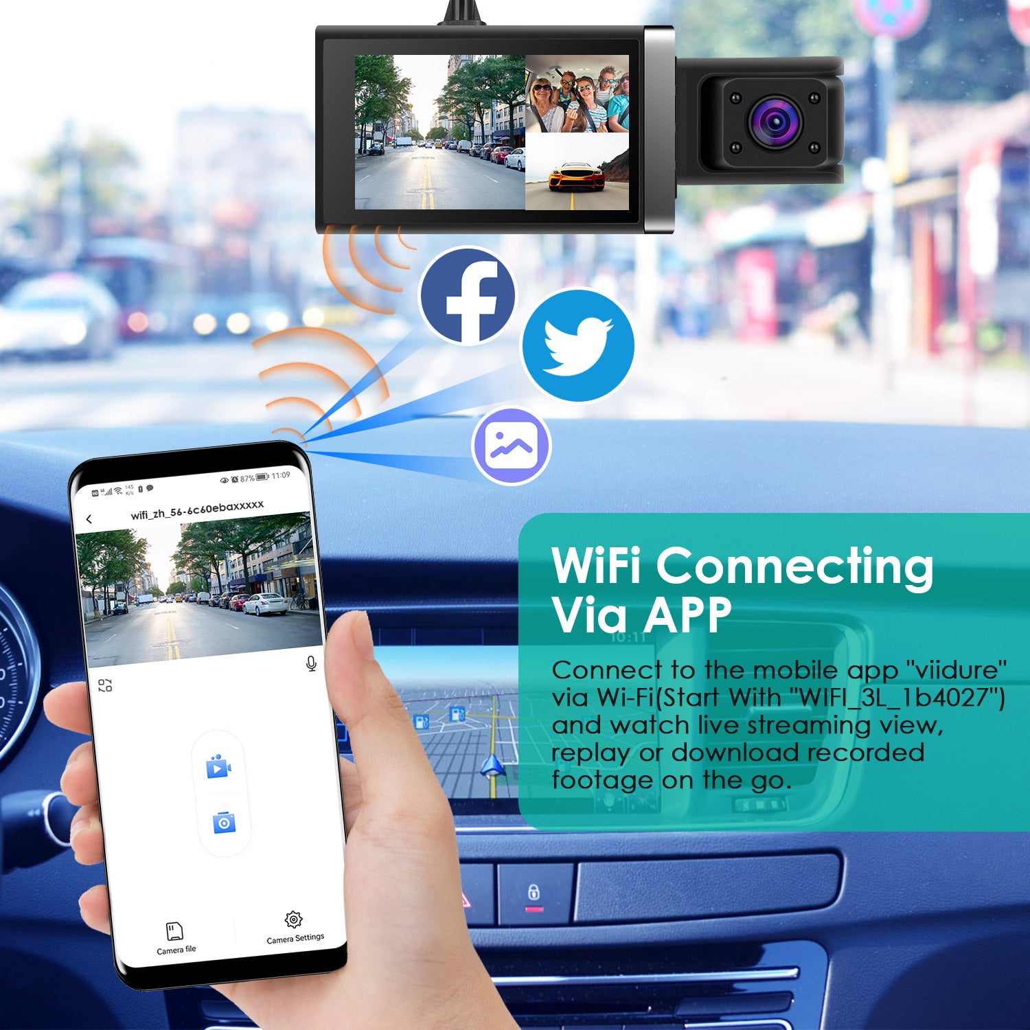 2K 3-Channel Dash Cam | GPS + WiFi | G-Sensor | Parking Monitor | Night Vision | App Control — Prime Trend Market