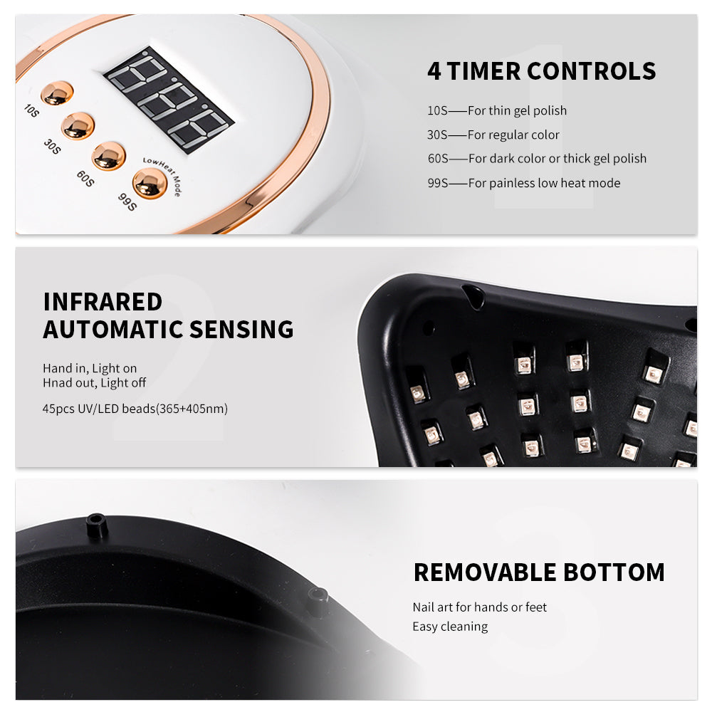 UV LED Nail Lamp – 45 Beads, 4 Timer Settings, LCD Display & Auto Sensor — Prime Trend Market