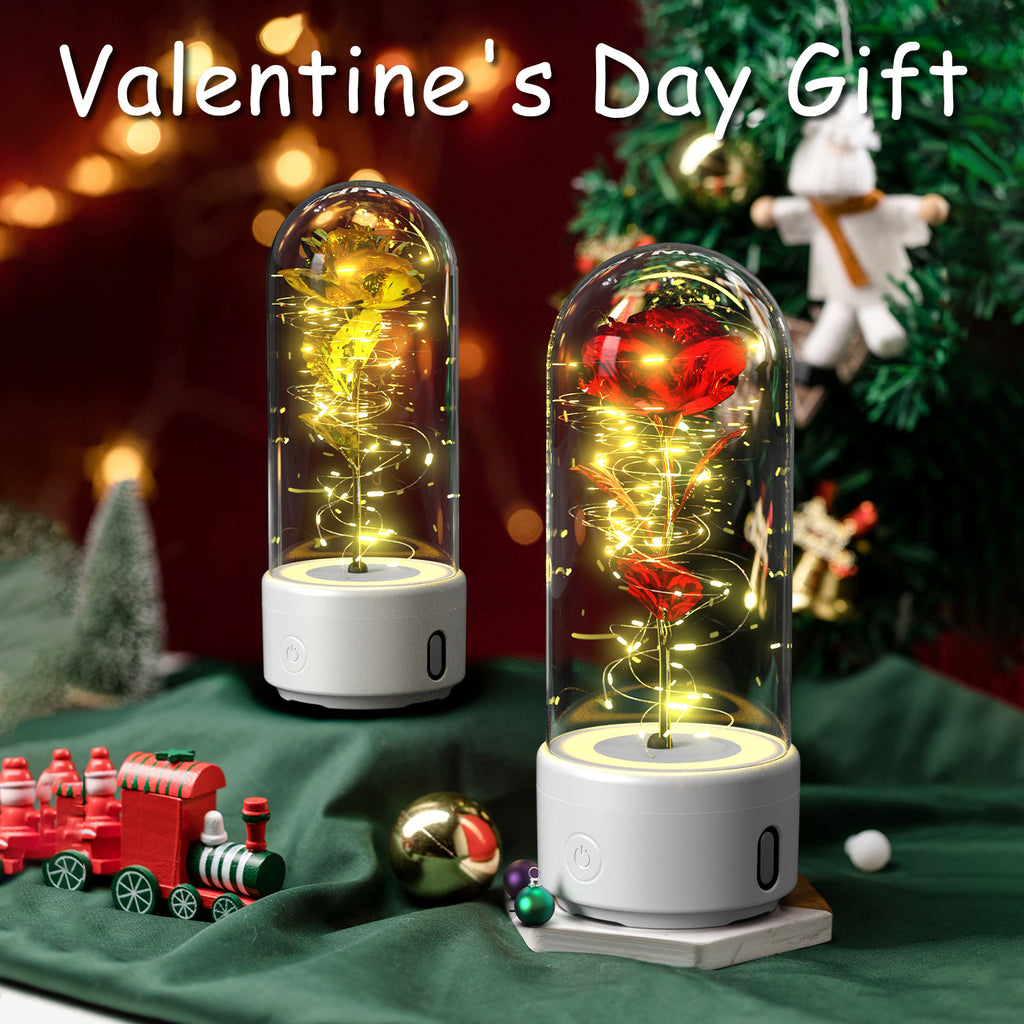 Rose LED Night Light in Glass Dome | Bluetooth Speaker | 10 Colors | Perfect Gift for Her — Prime Trend Market