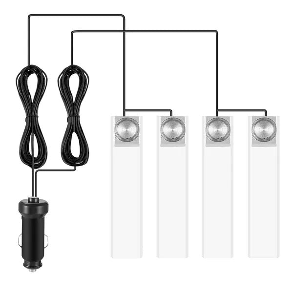 4Pcs Car Interior LED Atmosphere Light Set – Blue Ambient Glow — Prime Trend Market