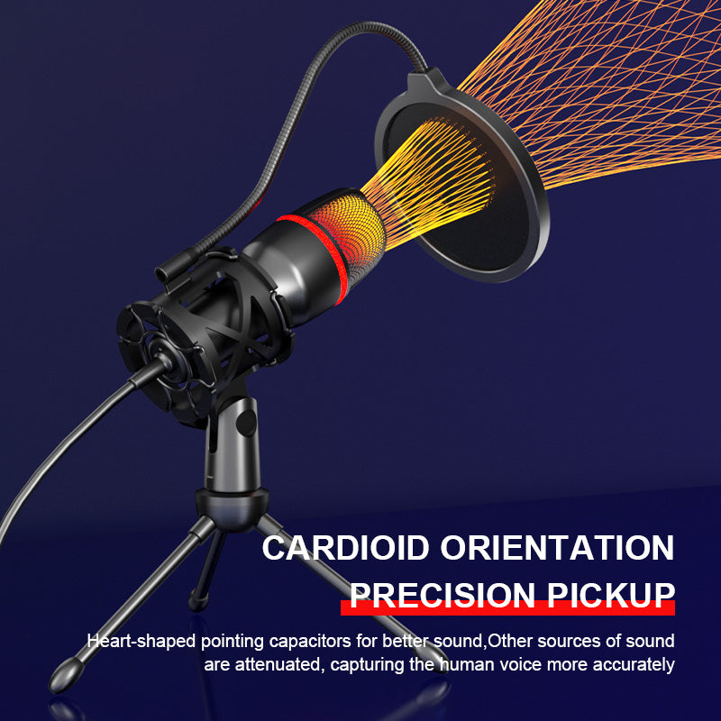 USB Microphone For Gaming & Podcast — RGB LED Desktop Mic with Stand — Prime Trend Market