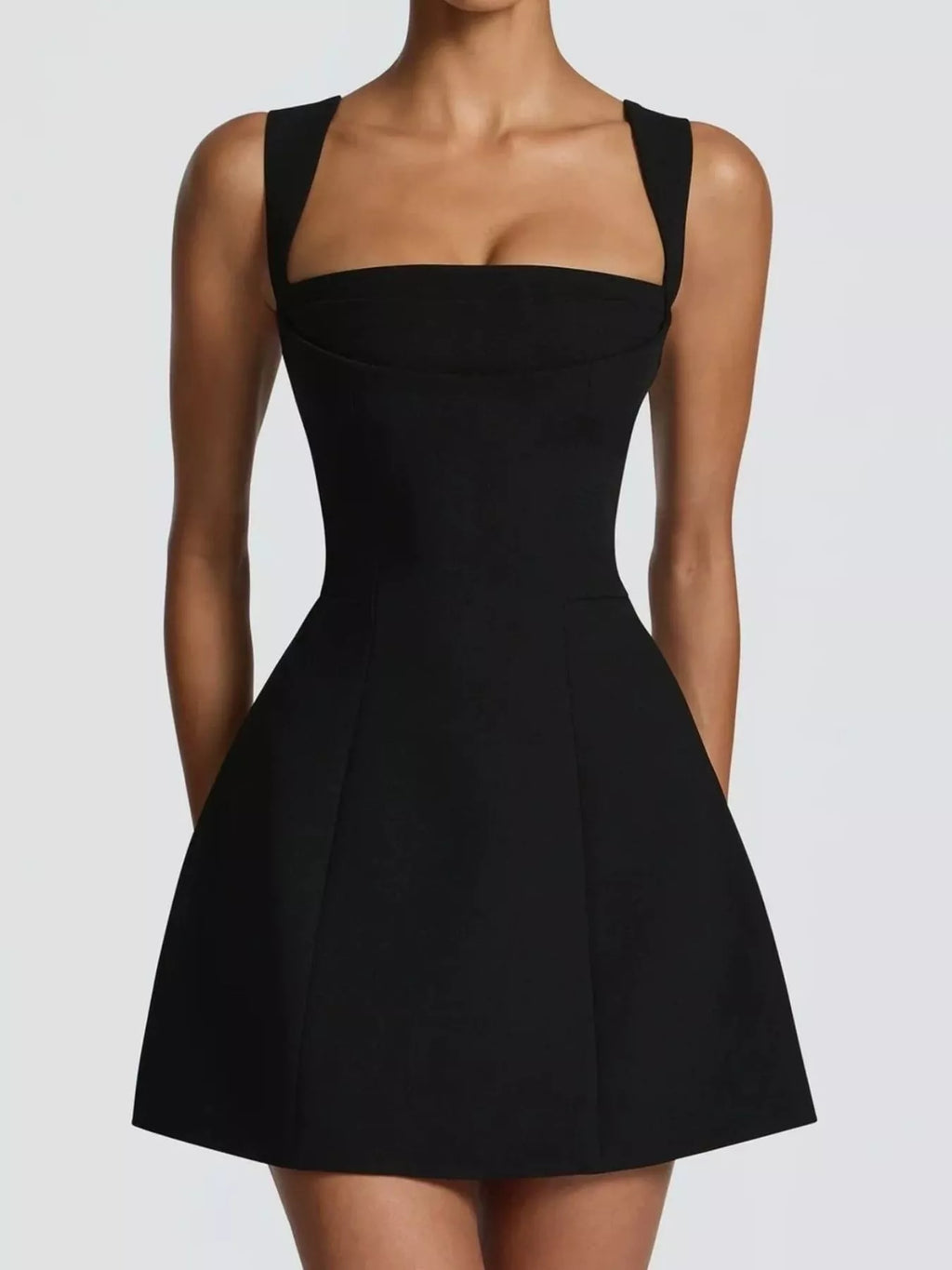 Square-Neck Sleeveless Mini Dress