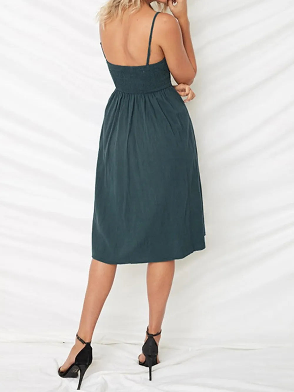 Sweetheart Tie-Front Cutout Cami Dress