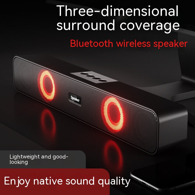 E91 RGB Bluetooth Speaker With Light — Dual Ring LED, 10W Surround Sound, TF Card, AUX, USB — Prime Trend Market