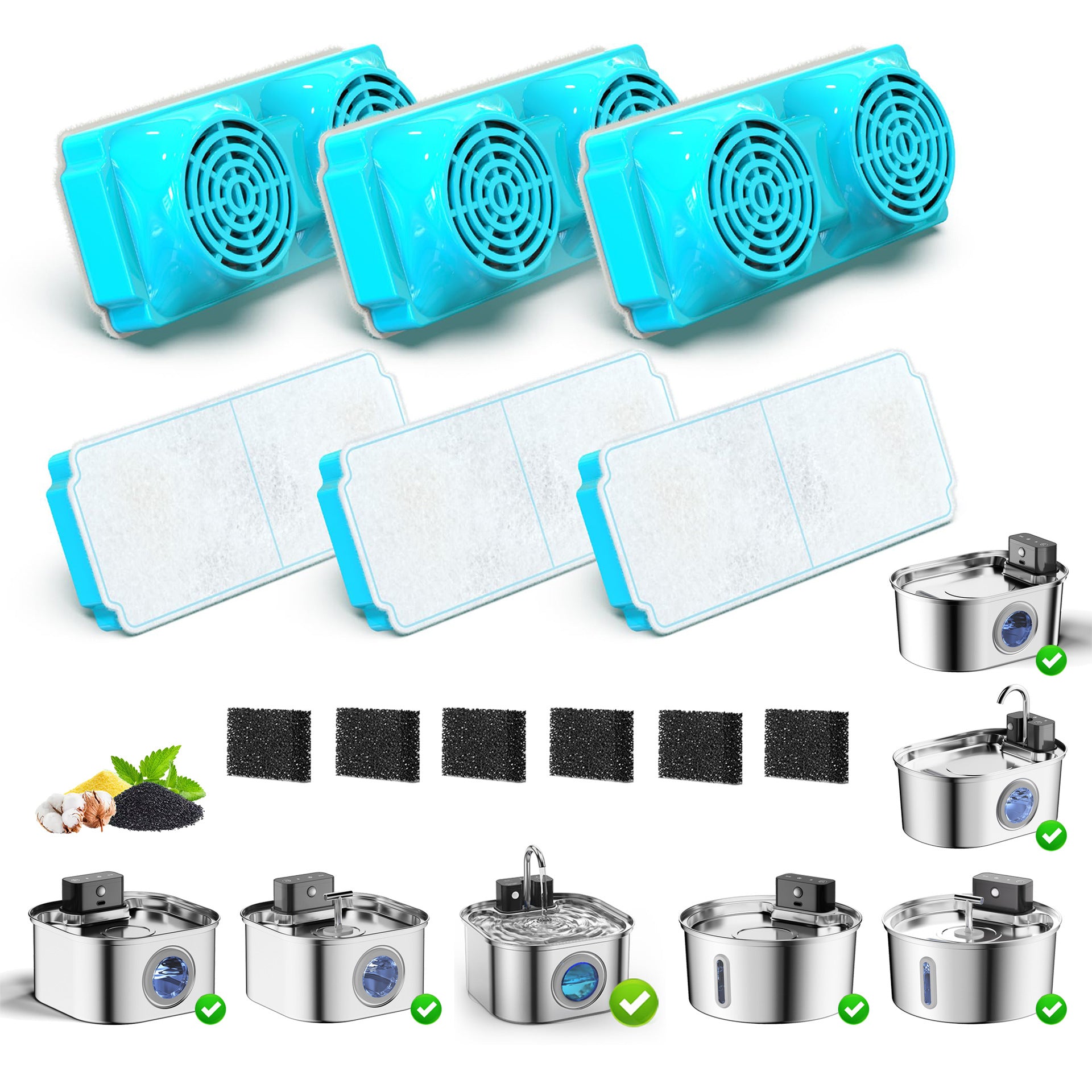 Premium Dog & Cat Water Fountain Filter Set — Double Wing, PP Activated Carbon — Prime Trend Market
