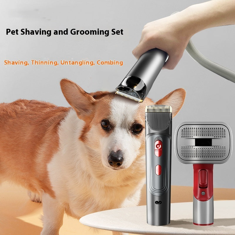 Luxury Professional Pet Hair Suction Grooming Kit — 5-Suit Shaver & Comb Set for Dogs & Cats — Prime Trend Market