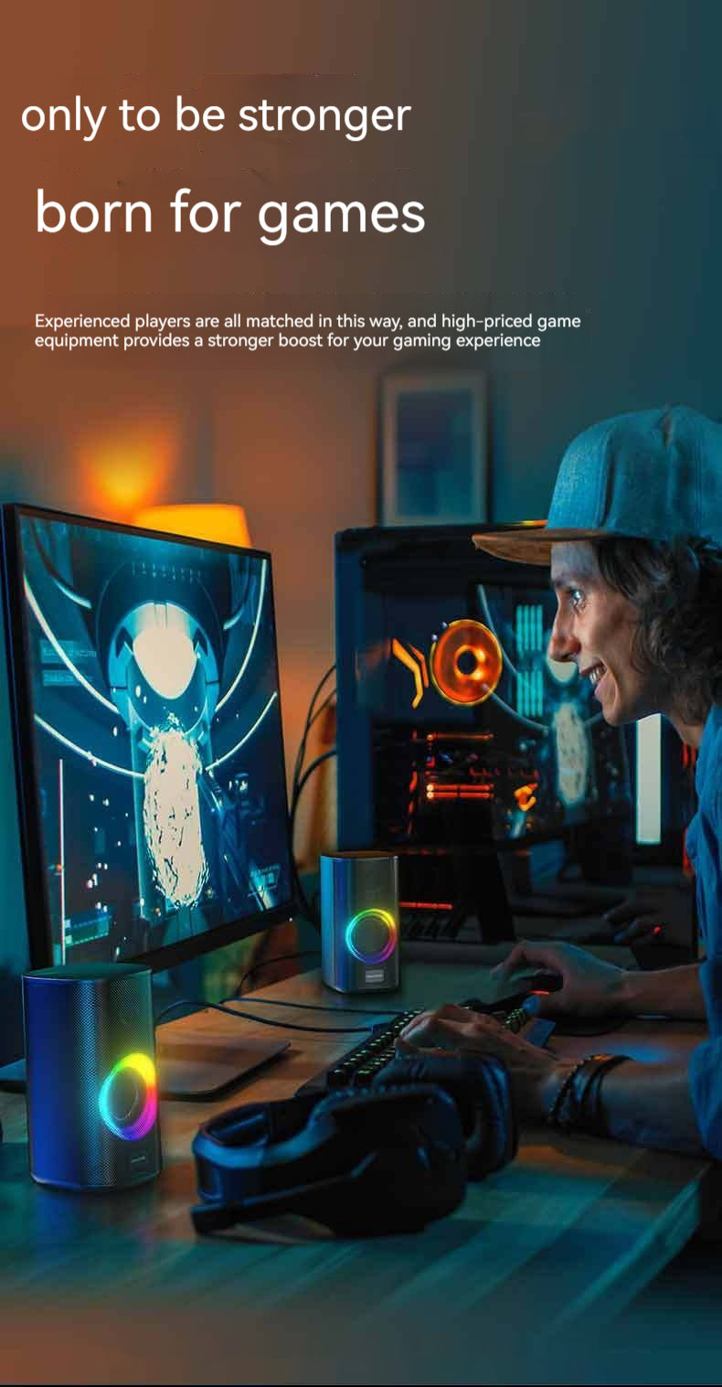 RGB Gaming Desktop Bluetooth Speaker | Dual Stereo Sound, LED Light Show & USB Powered — Prime Trend Market