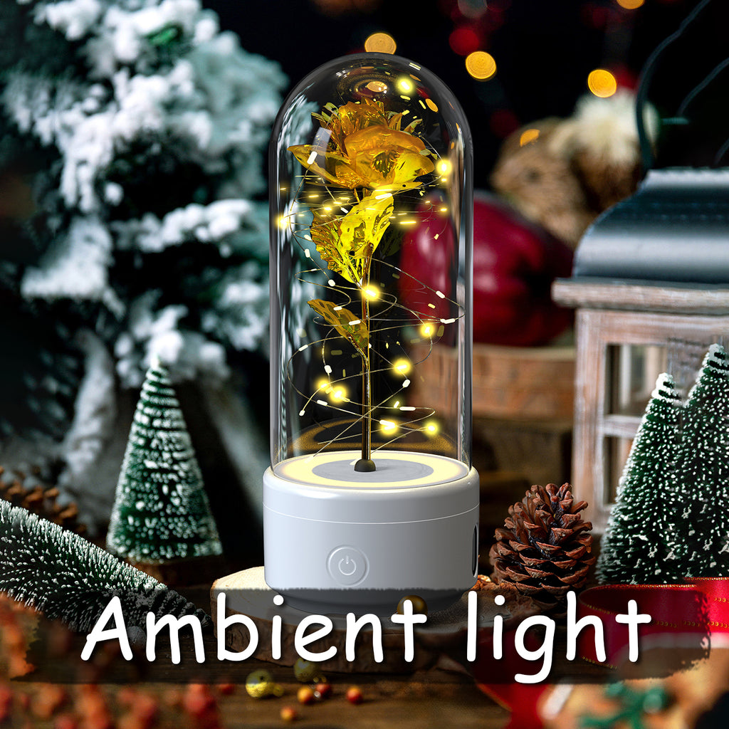 Rose LED Night Light in Glass Dome | Bluetooth Speaker | 10 Colors | Perfect Gift for Her — Prime Trend Market