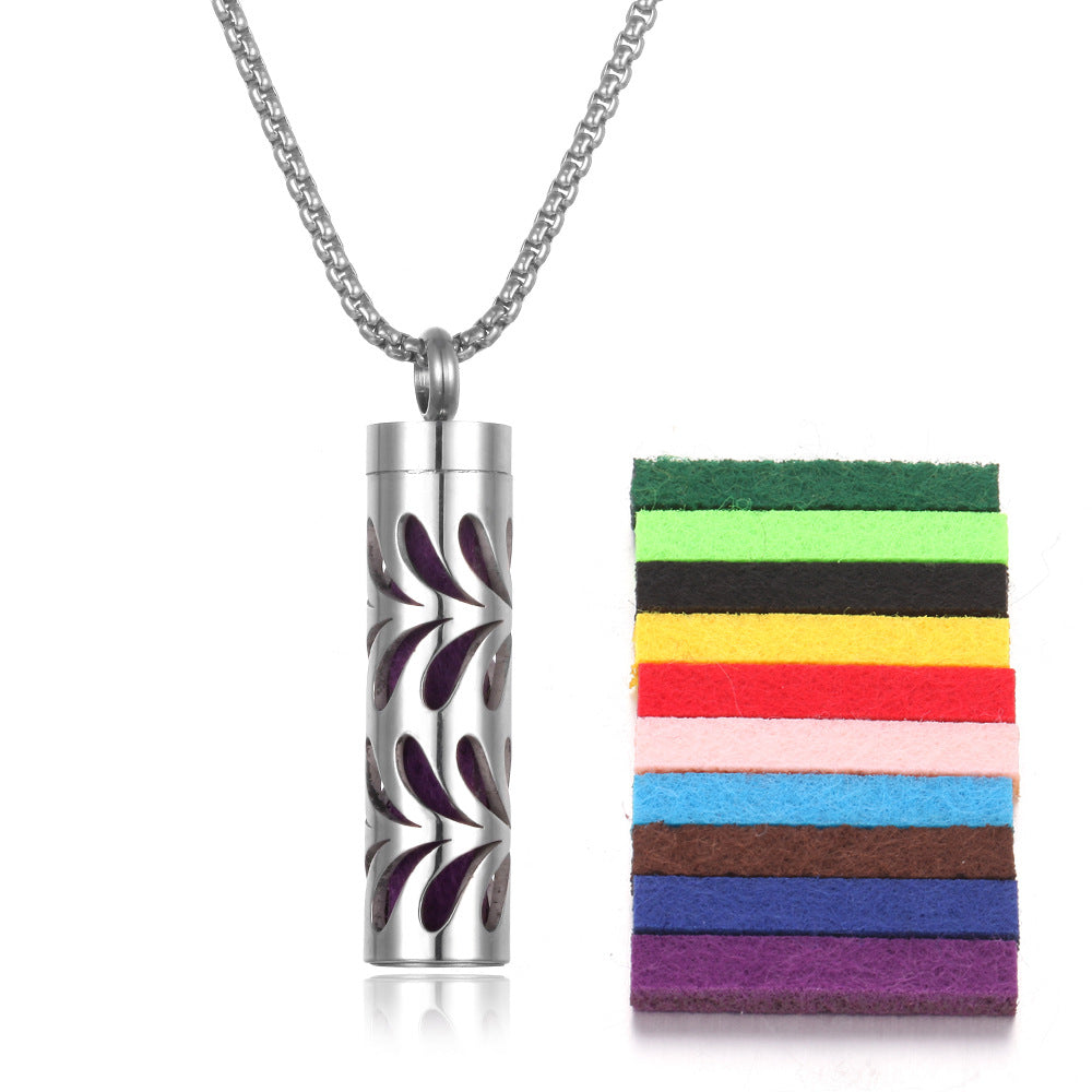 Aromatherapy Essential Oil Pendant Necklace — Titanium Steel Diffuser Locket | 16 Styles + Cotton Pads — Prime Trend Market
