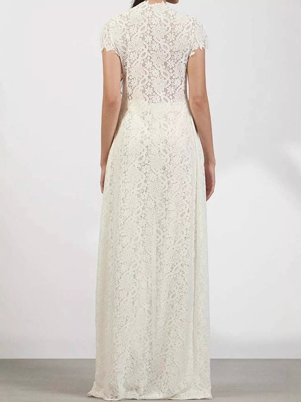 Elegant Lace Short Sleeve Top and Pants Set