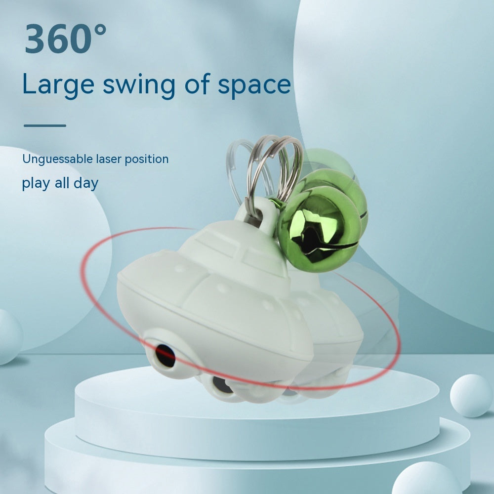 PawSpin Flying Saucer Bell Cat Toy – USB Rechargeable Self-Entertaining Spinning Toy | Green & Pink — Prime Trend Market