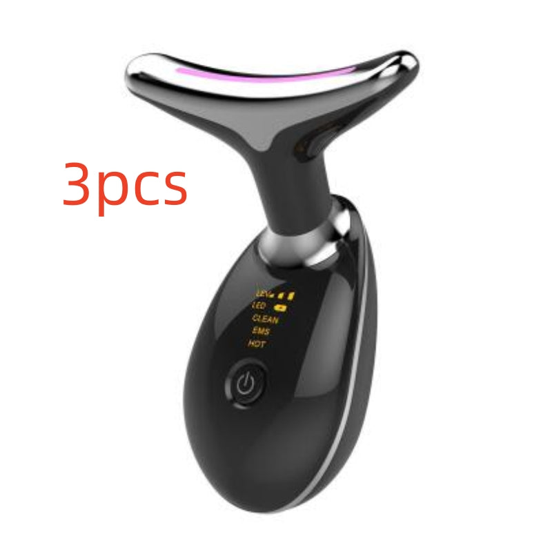 Luxury 7-Color LED EMS Face & Neck Beauty Massager — Negative Ion, Infrared, Ultrasonic Skin Rejuvenation — Eliza & Tuan