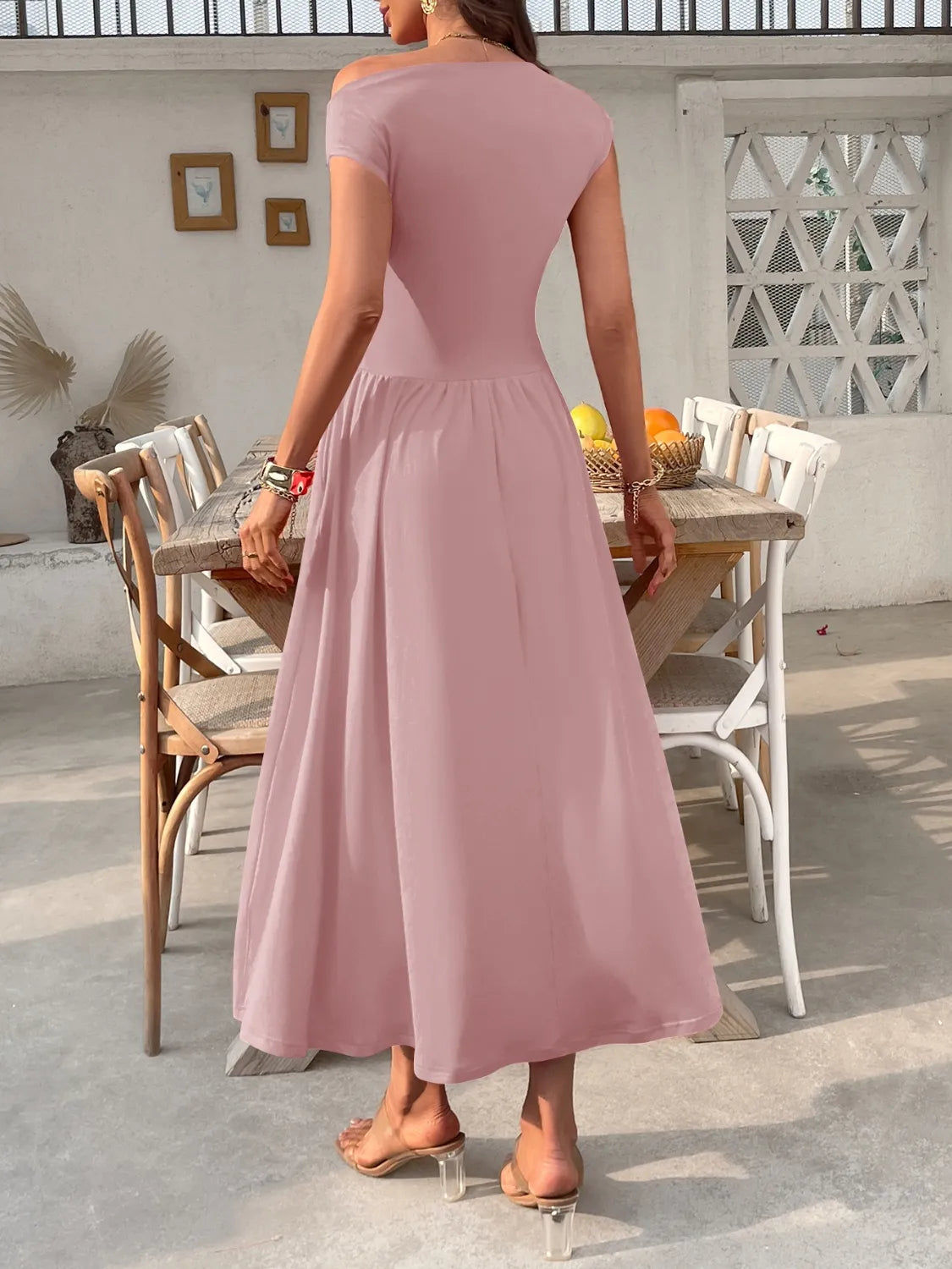 Single-Shoulder Dress with Pockets