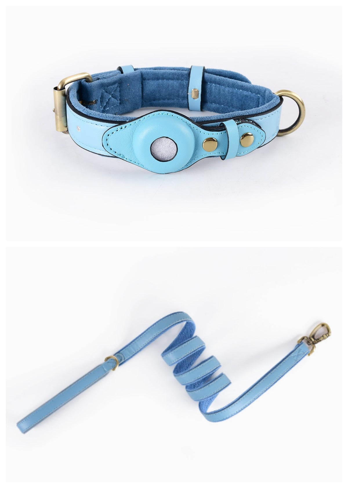 PawShield Leather GPS Tracker Collar Set – AirTag Compatible Dog Collar with Protective Case | 4 Colors, 3 Sizes — Prime Trend Market