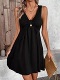 Sleeveless V-Neck A-Line Mini Dress