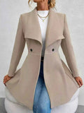 Double-Breasted Draped-Lapel Coat