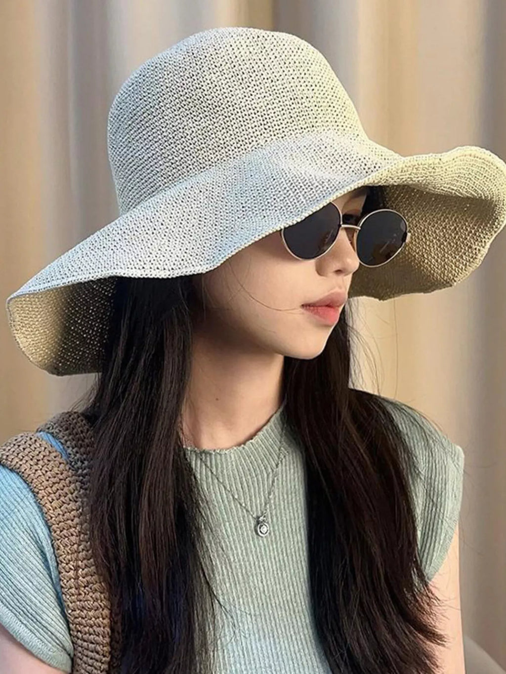 Wide Brim Cotton Sun Hat