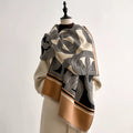 Geometric-Print Cotton Raw-Hem Scarf
