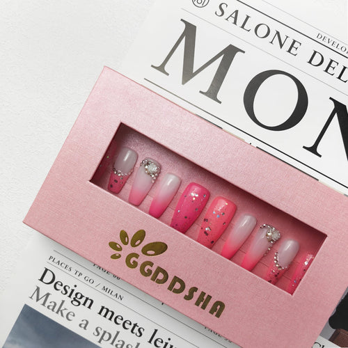 Blush Elegance Press On Nails Gift Set – Short PMMA Acrylic, Reusable, S/M/L with Box — Prime Trend Market