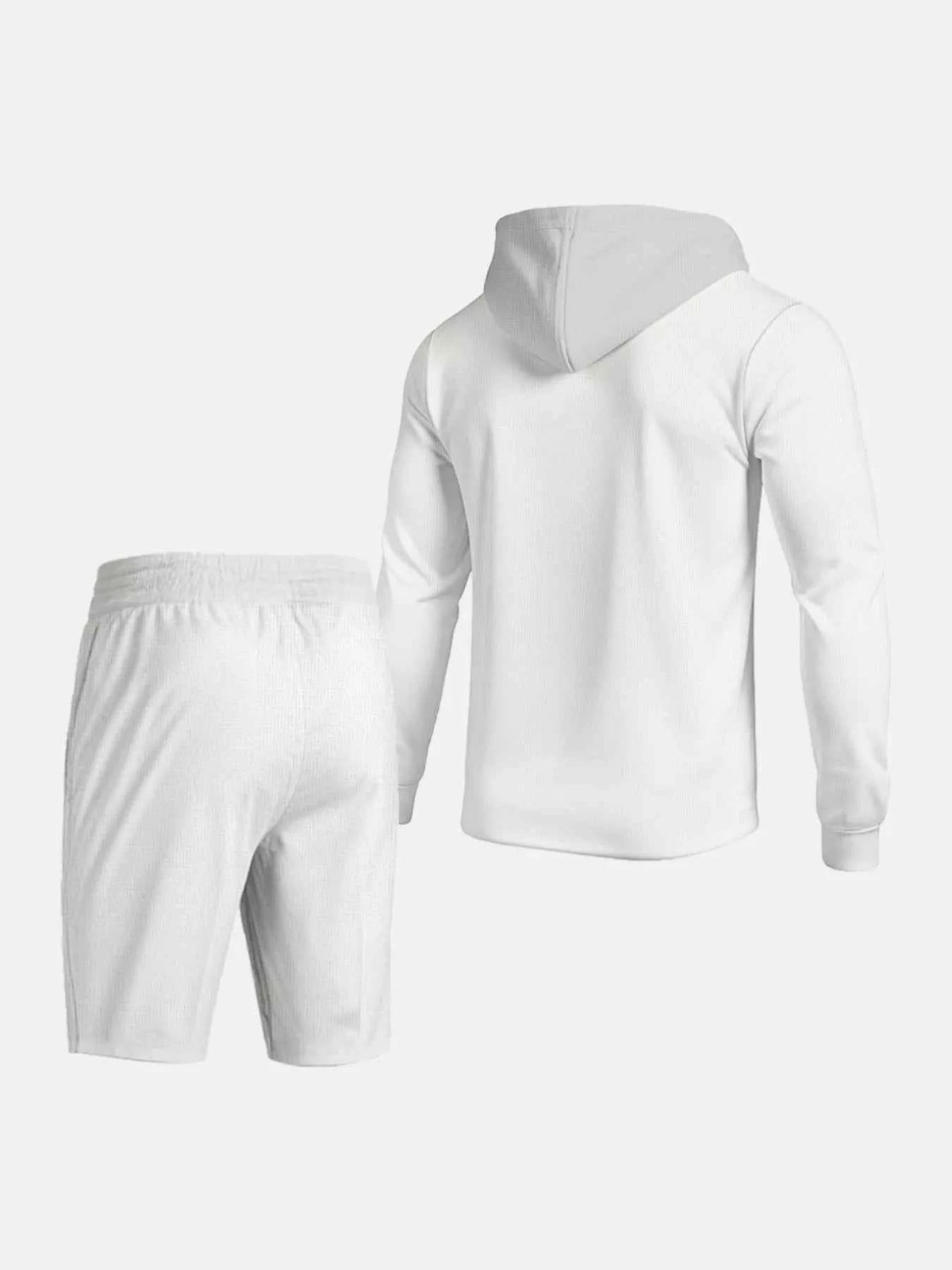 Men's Full Size Casual Hooded Button-Up Top and Shorts Set Plus Size