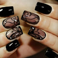 Dark Vine Black Press-On Nails — Gothic Wearable Fake Nails | Jelly Glue Included — Prime Trend Market
