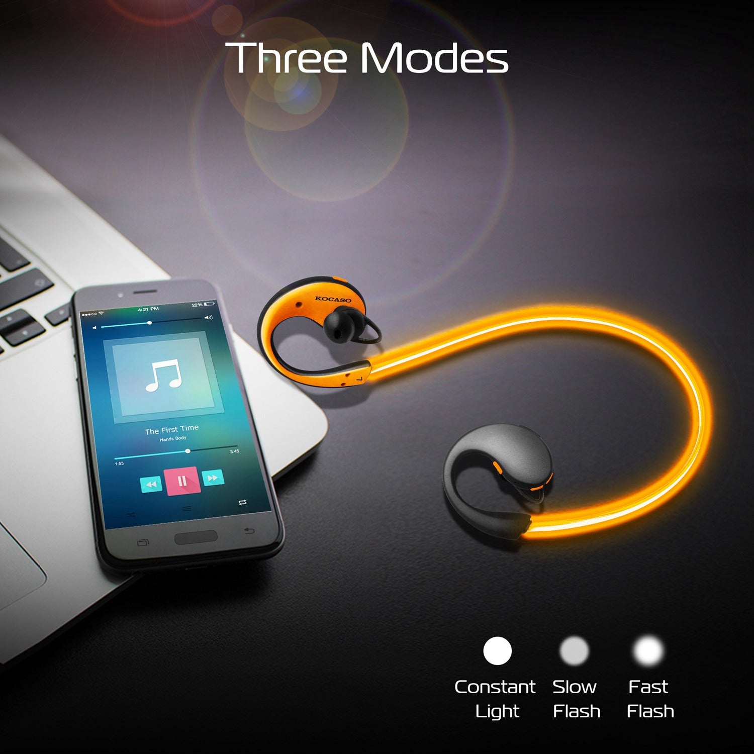 Wireless Sports Neckband Earphones — Bluetooth V4.1, LED Light, Sweat-Proof, 8Hr Battery — Eliza & Tuan