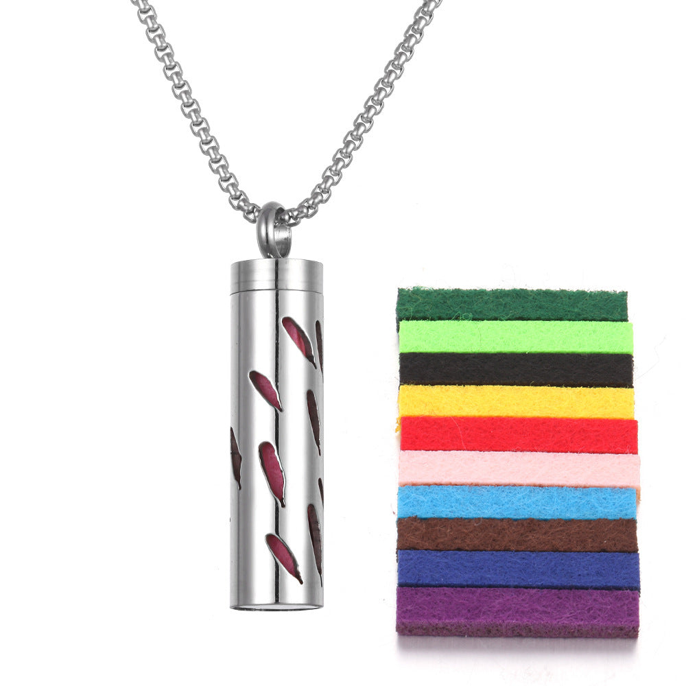 Aromatherapy Essential Oil Pendant Necklace — Titanium Steel Diffuser Locket | 16 Styles + Cotton Pads — Prime Trend Market