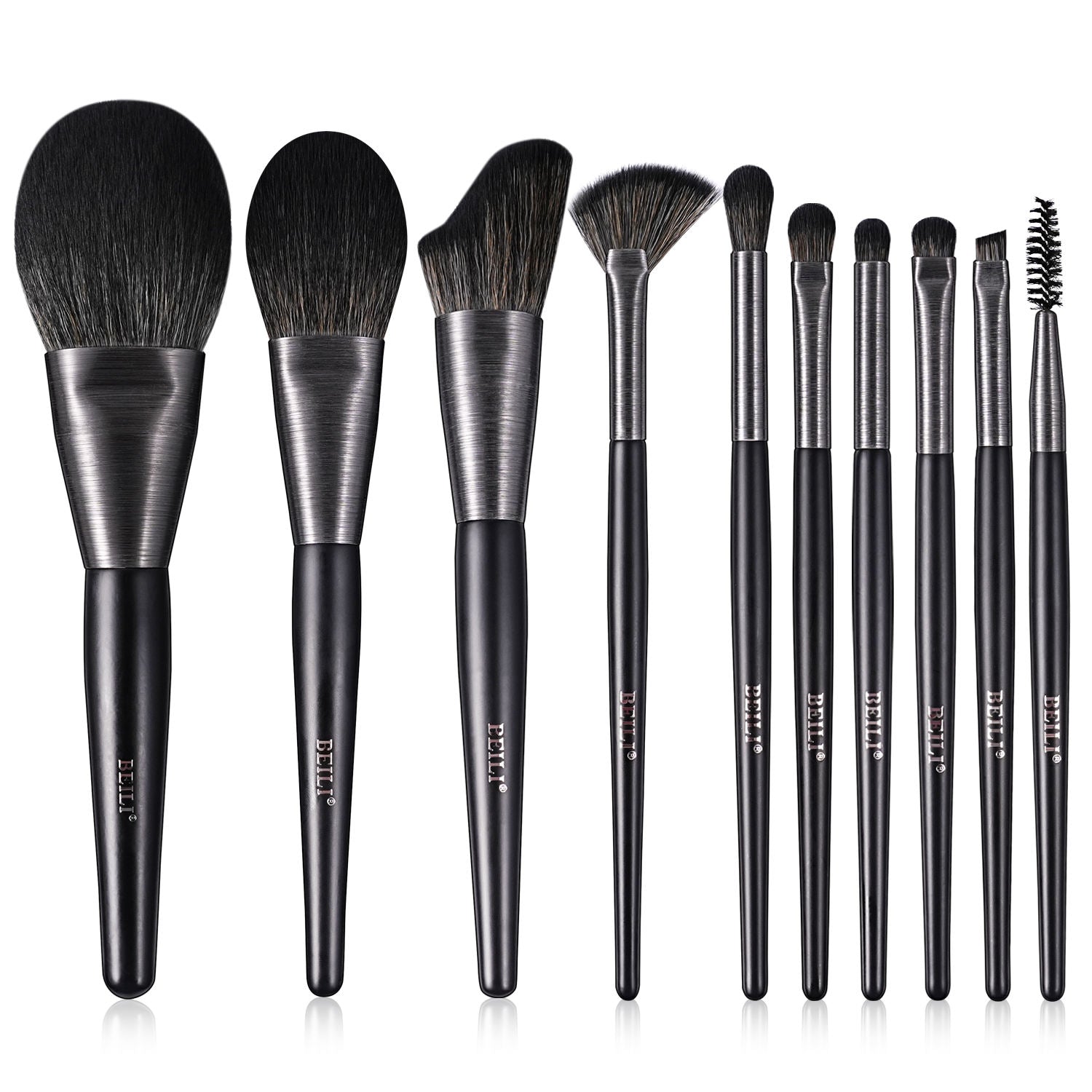 High-quality Makeup Brushes With Wooden Handles, Premium Natural 10pcs Makeup Brushes. — Prime Trend Market